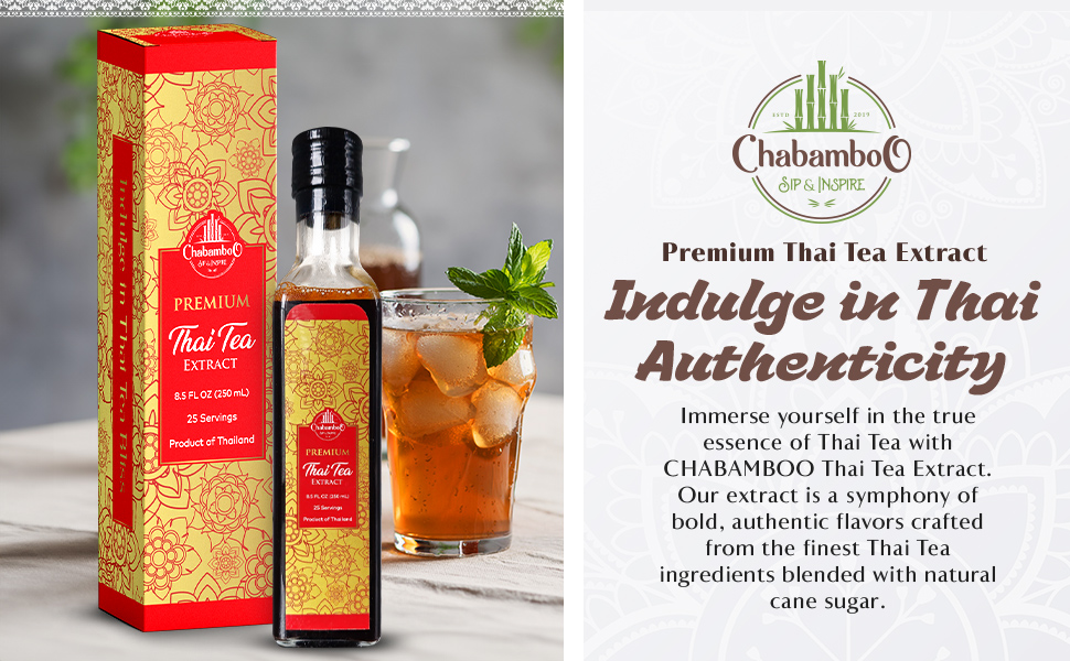 Thai Tea Extract Concentrate Iced Authentic Leaves Mix Premium Traditional Syrup Milk Easy-to-Use Essence Liquid Rich Aromatic for Beverages Desserts Drinks Flavoring Natural Home Use Food Best Baking Flavor Cooking Base Versatile Bubble Smoothies Chai Herbal